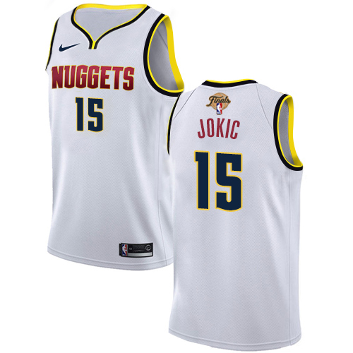 Denver Nuggets #15 Nikola Jokic White 2023 Nba Finals Patch Swingman ...